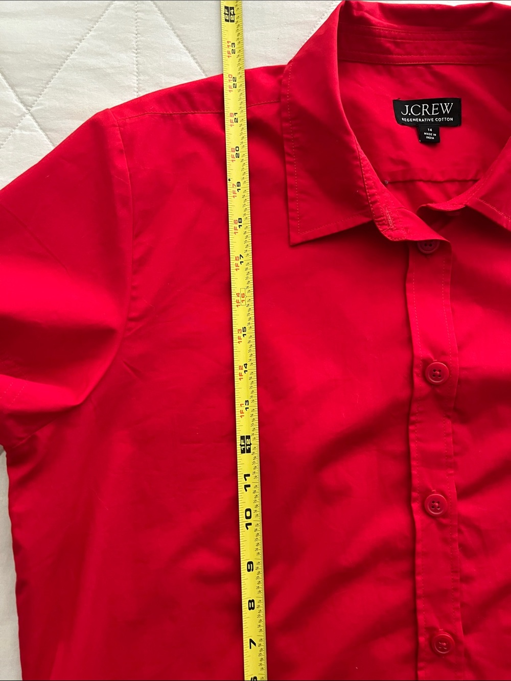 J. Crew Gamine shirt in cotton poplin Size 14 Red - Picture 11 of 16